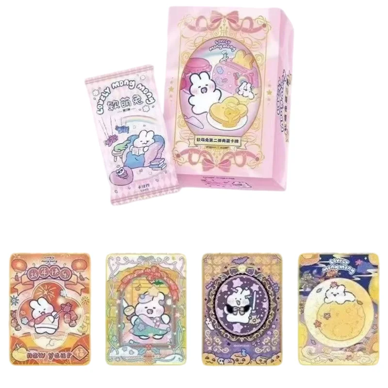 In Stock Kasj Mongmong Soft Bunny Series 2 Magic Treasure Cards, New Sealed Blind Box 8 Packs 24 Cards Kawaii Trading Card