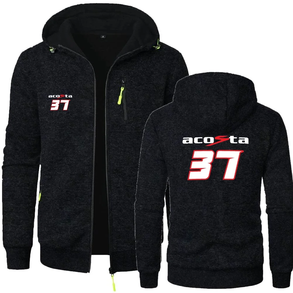 Moletom masculino motociclista corrida pedro acosta 37 gp equitação hoodies jaqueta cardigan zíper suéteres sportwear velo com capuz