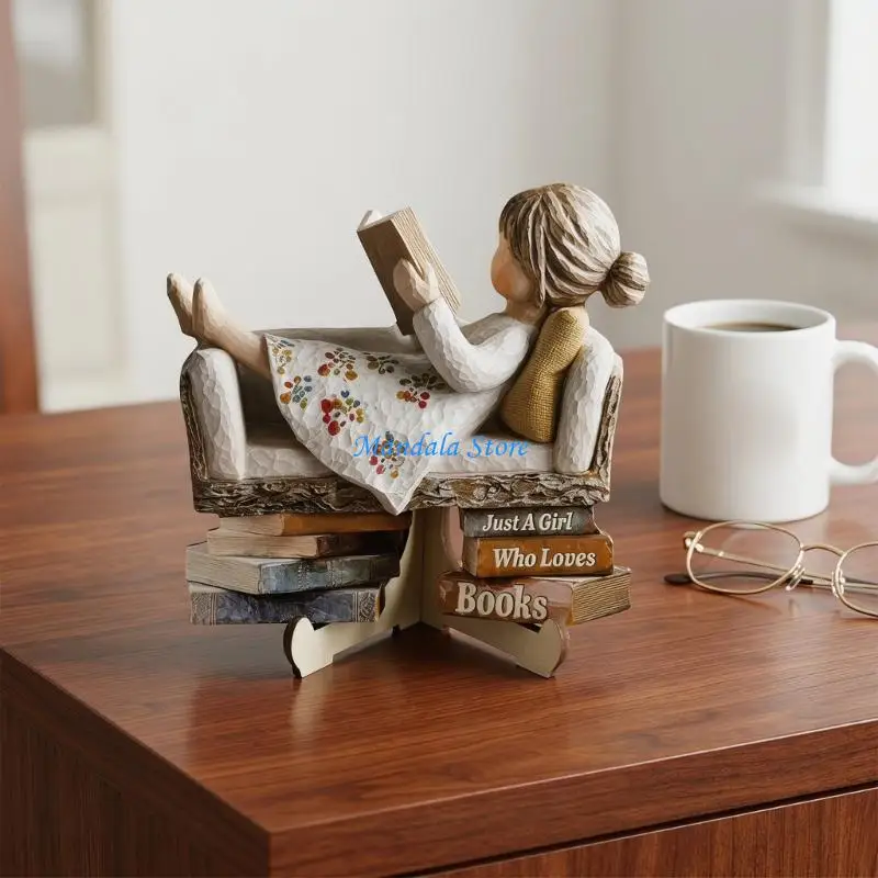 U2JC Study Desk Accent Figure for Home Office and Reading Theme