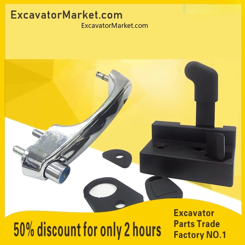 

For Daewoo Doosan DX55 60 79C Excavator cab Inside and outside handle Door lock assembly Excavator Accessoriesfor Excavator