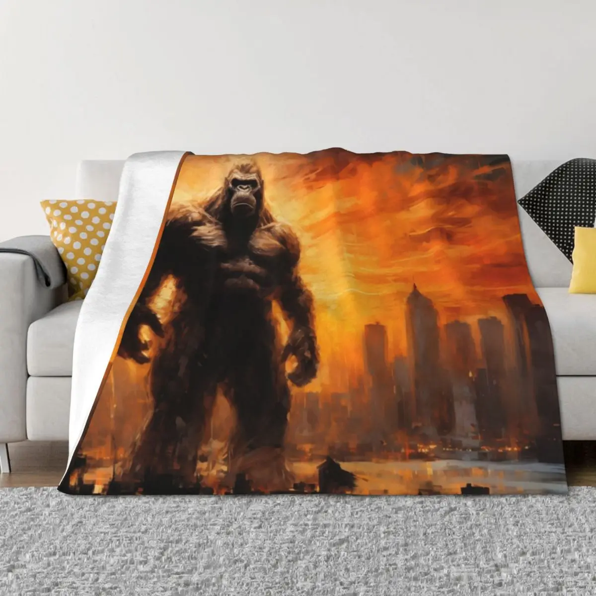 

King Kong Throw Blanket Flannel Hairy Luxury christmas decoration Blankets