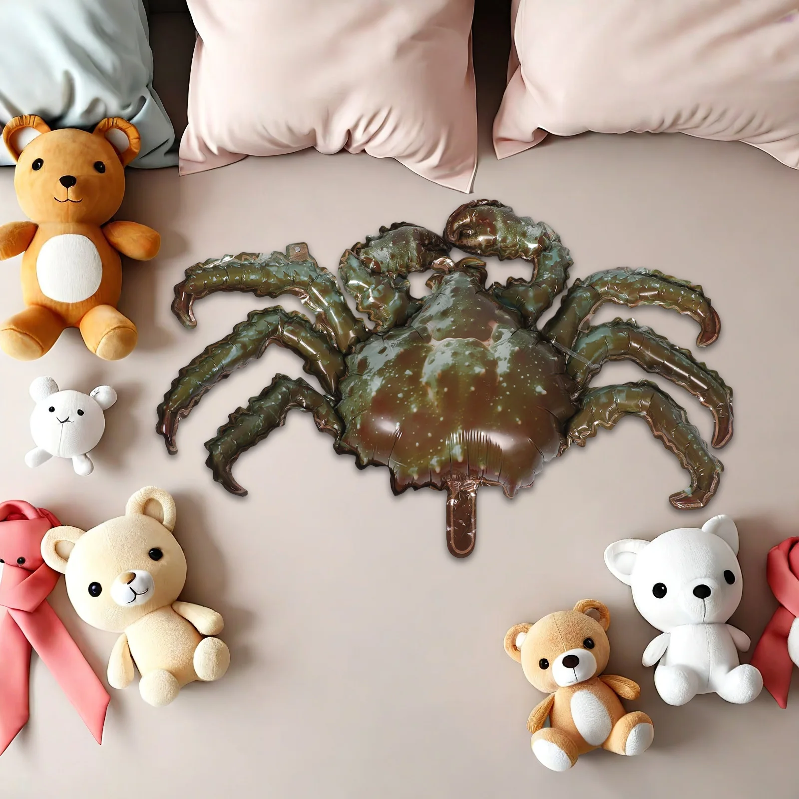 

8Pcs Crab Balloons Foil Realistic King Crab Shape Birthday Party Decorations Marine Animal Theme Supplies Foil Balloons