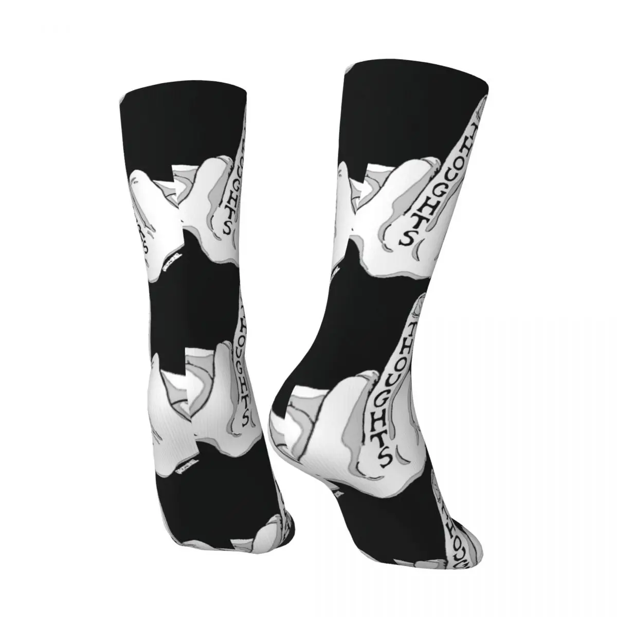 Funny Crazy Compression Sock for Men Thoughts And Prayers Hip Hop Harajuku Terrorist Happy Quality Pattern Printed Boy Crew Sock