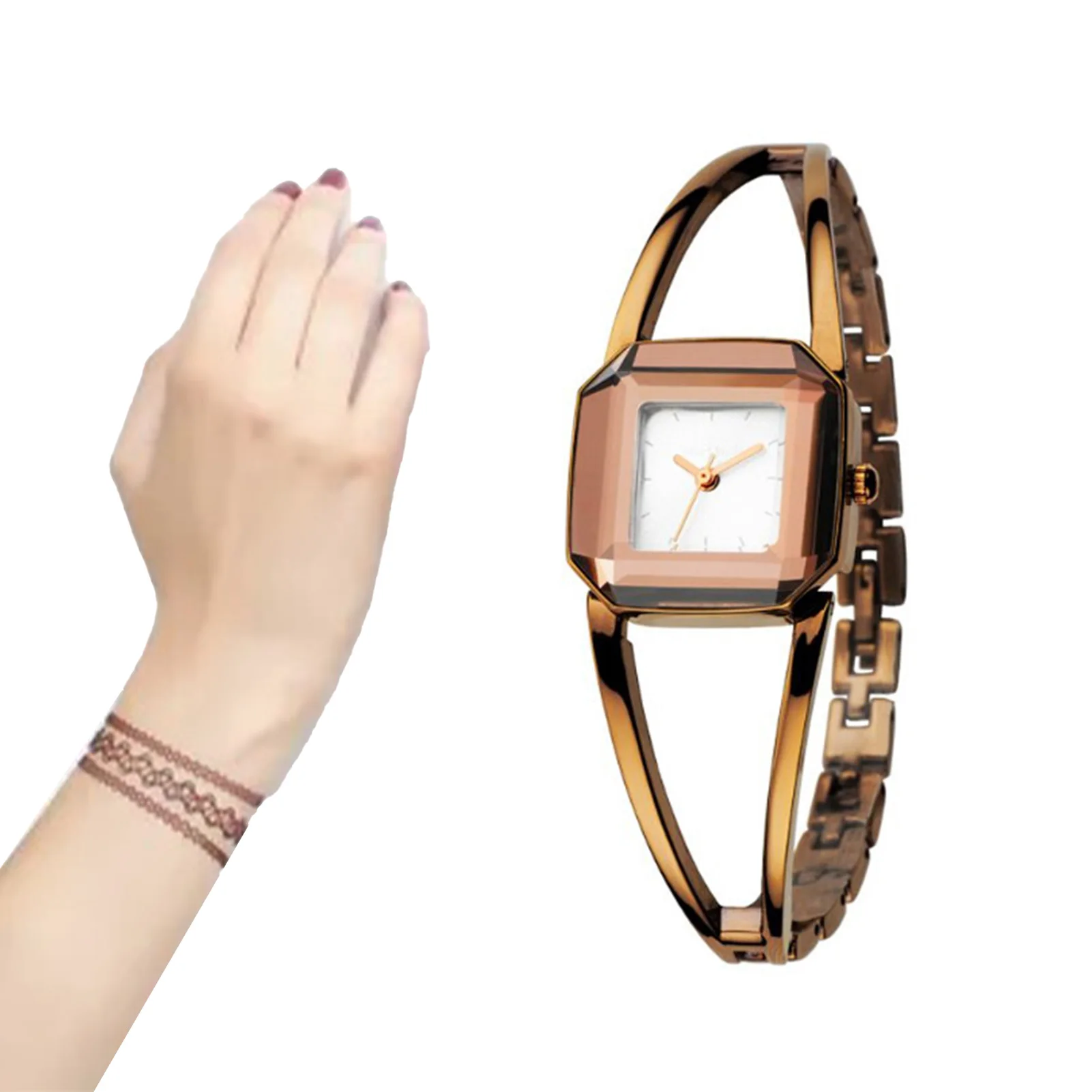 Women's Accented Bracelet Watch Casual Quartz Watch with Single Folding Buckle for Brides Wedding Dating Shopping