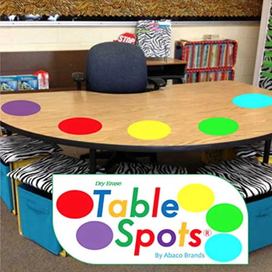 New Larger Size The Original Table Spots for Teachers No Staining No Shadowing Complete Erase Dry Erase 10 Pack Multicolor Circ