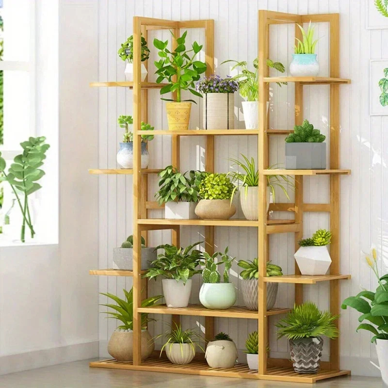 

Large Flower Stand Plant Rack Shelf Bamboo Planter Storage Display Shelving Unit