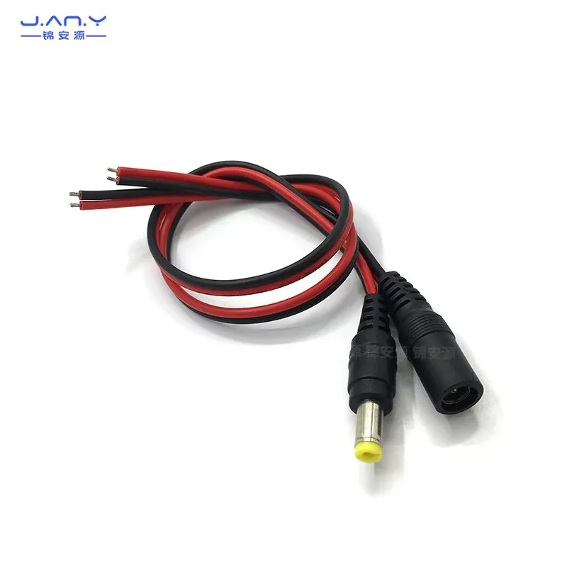 20AWG DC5.5 * 2.1 كابل الطاقة تيار مستمر الأحمر والأسود ذكر وأنثى رئيس سميكة 0.5 مربع النحاس النقي الأساسية رئيس واحد شريط حافلة الذكور