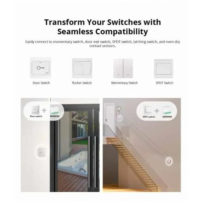 1-10PCS SONOFF MINIR4M Matter WiFi Smart Switch Detach Relay Voice Control Via Alexa Google Apple Home Neutral Wire Required