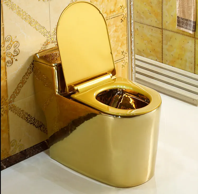 ZL @European-style golden toilet, super swirl siphon, silent pumping toilet, personalized home creative toilet
