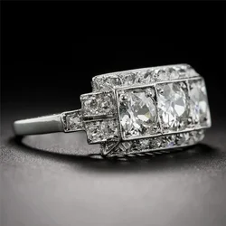 Bague en diamant blanc 2 Carat en argent S925 Bague en argent Sterling bisuteria pour femmes bijoux Anillos en argent 925 Bague Fine 2 Carat pour femmes