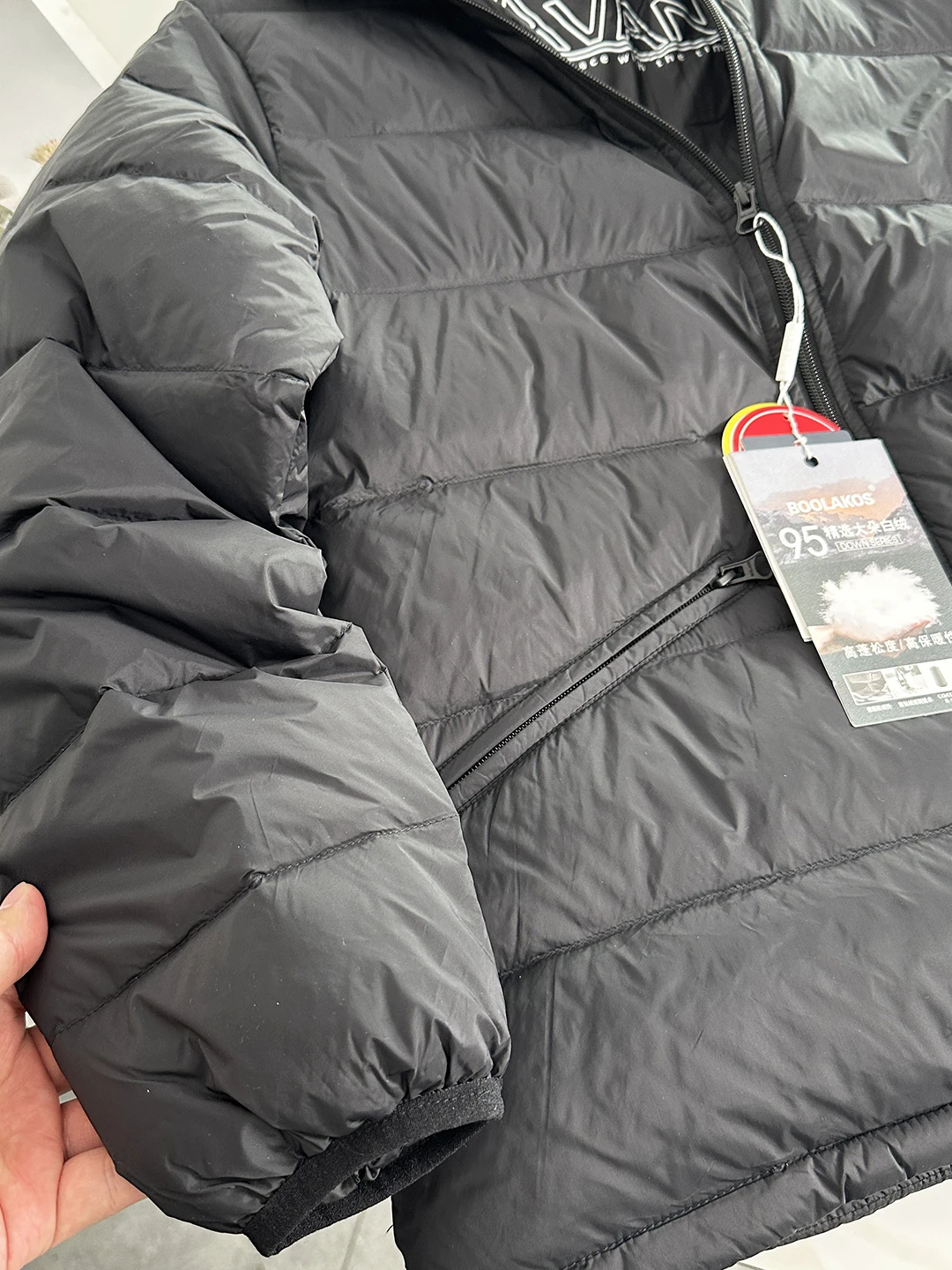 Tech Fabric Lightweight Men's down Jaet Big Fluffy Goose down Stand Collar Autumn Winter Coat Breathable Water Resistant