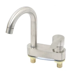Bathroom Faucet Stainless Steel Basin Faucet Sink Faucet Tap Cold Hot Mixer Tap 2 Holes Single Handle Tap Bathroom Accessorie