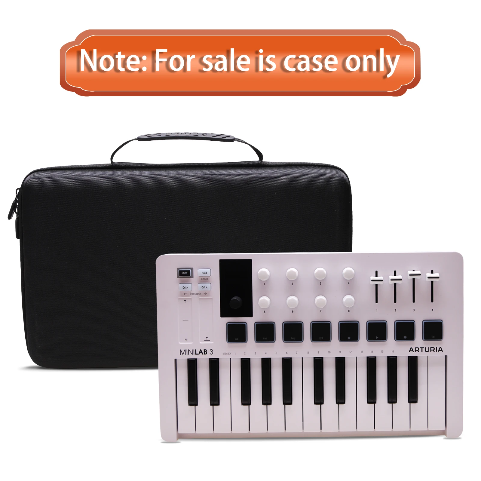 LTGEM Controller Case for Arturia MiniLab 3 Mini Hybrid Keyboard Controller - Hard Storage Travel Protective Carrying Bag