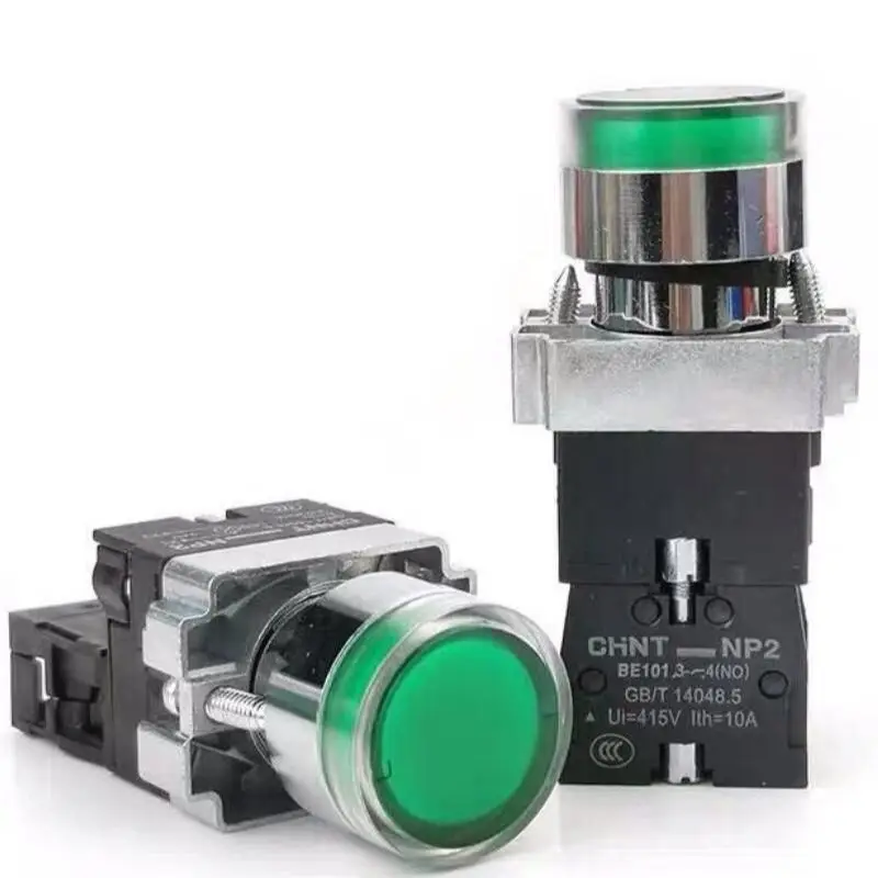 

2Pcs CHNT NP2-BW3361 12V LED Start Switch Self Reset Nomally Open Button,Industrial Equipment Accessories Spare Parts Gadgets