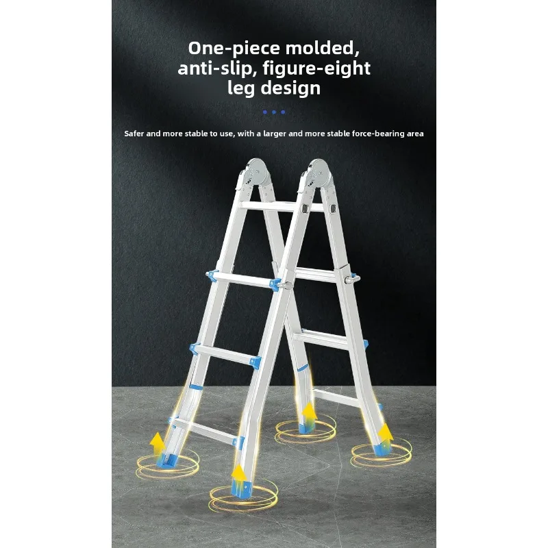 Export Factory Aluminum Alloy Folding Engineering Ladder Indoor Lifting A Frame Multifunctional US Europe Home Folding Ladder