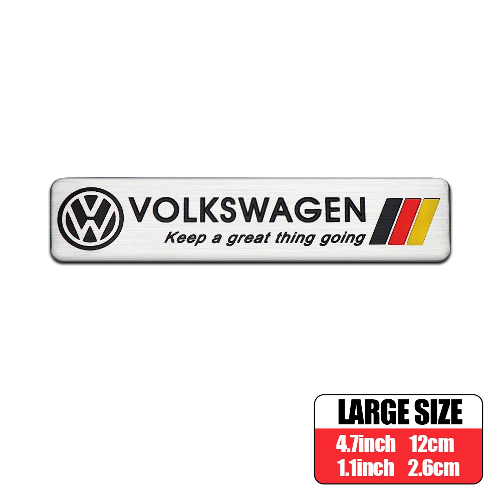 3D Aluminum Car Side Body Rear Trunk Badge Sticker Auto Refit Accessories For Volkswagen VW Racing Golf Beetle Polo Bora R LINE