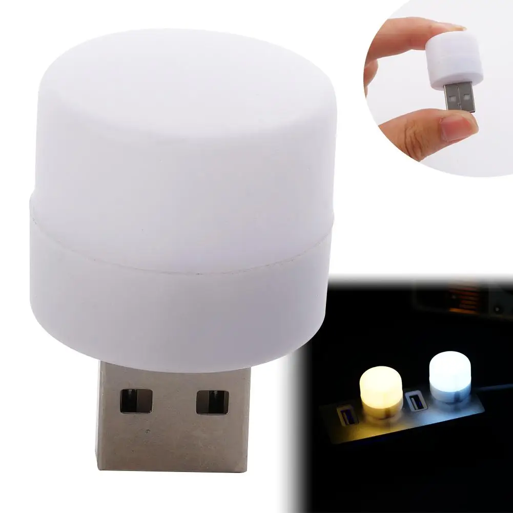 Mini bombillas de luz nocturna USB, protección ocular blanca cálida, lectura móvil, PC, luz de alimentación para libros, lámpara LED, enchufe de carga USB M8I4