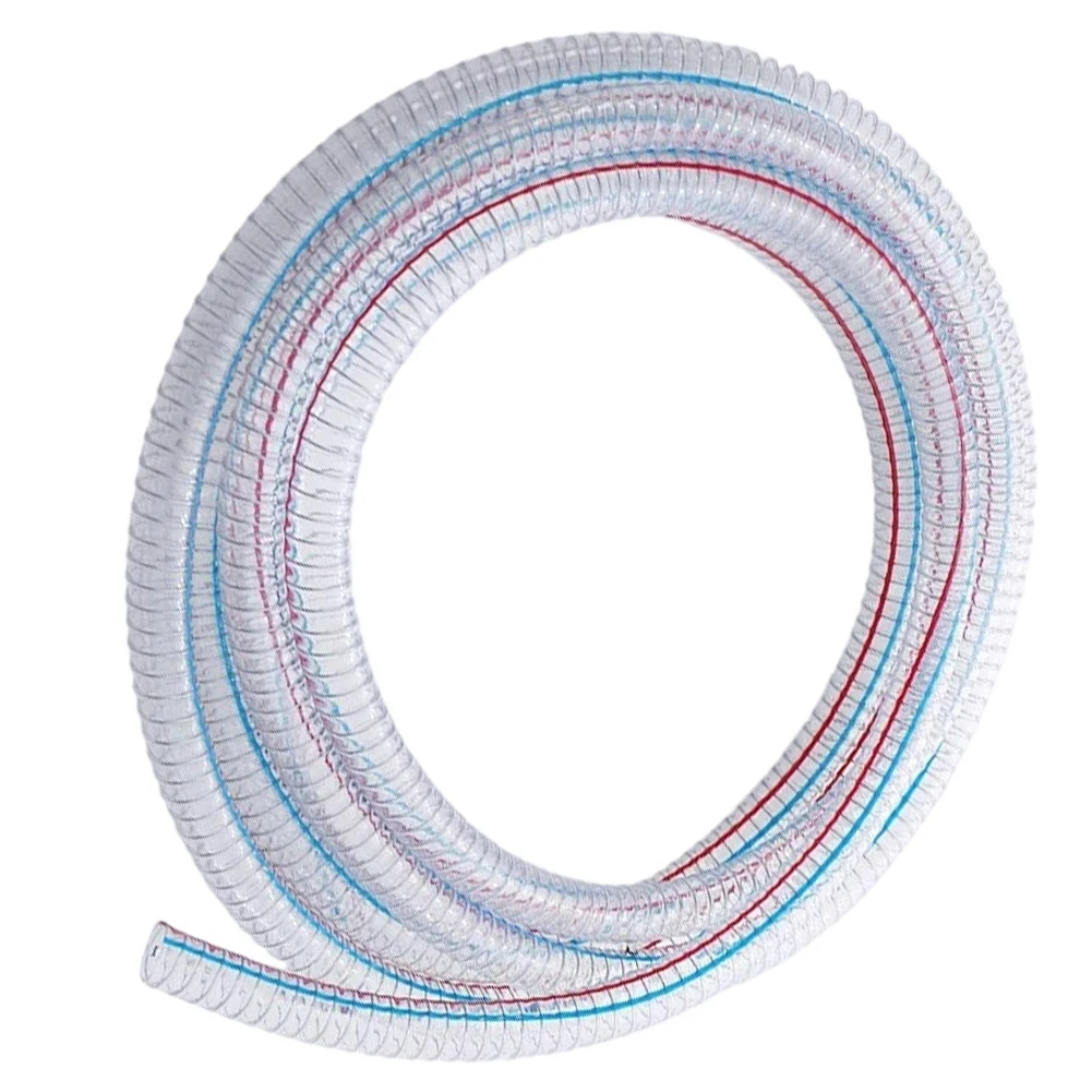 Steel Wire Embedded PU Spiral Hose for Vacuum Systems 2 Meter 5 Meter 10 Meter Clear Flexible 75 PSI Rated Tubing