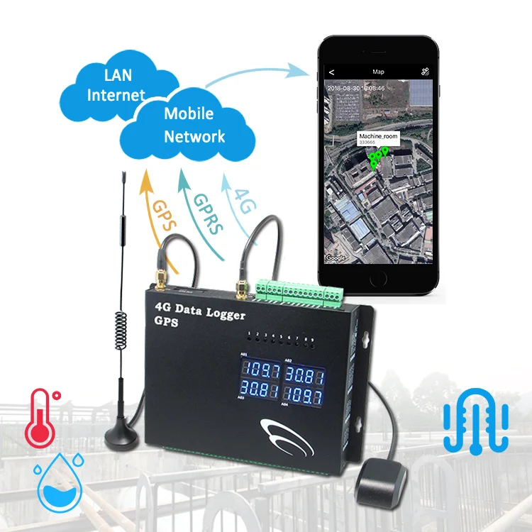 Multipoint Data Logger Gsm/gprs Gps Tracker Measuring 4g vehicle gps tracker fuel sensor gps tracking device