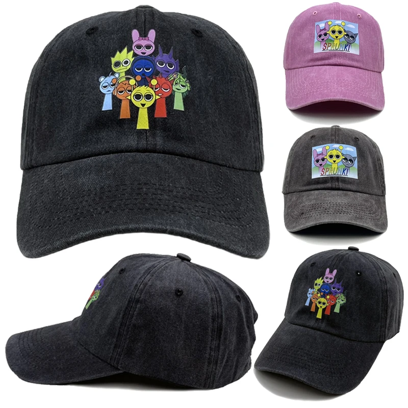 

Anime Sprunki Canvas Baseball Caps for Boys Girls Cartoon Simon Peaked Cap Fashion Street Hip Hop Hat Outdoor Sports Caps Gifts