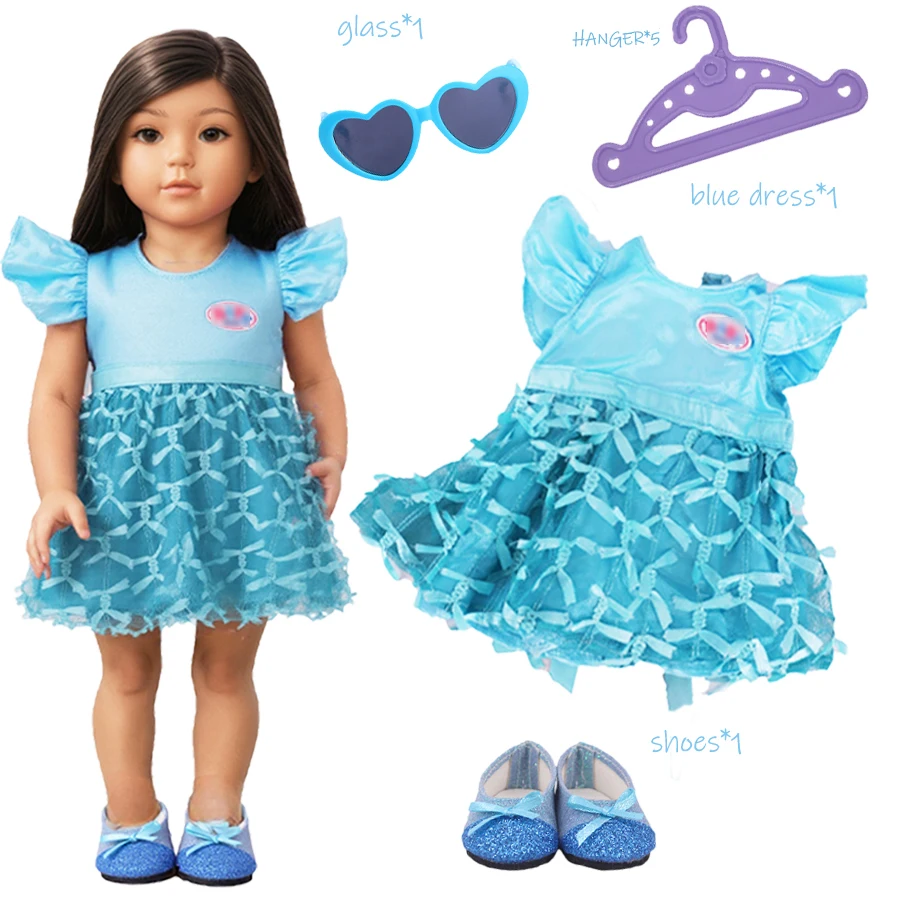 8 Pz/set vestito a fiore blu Per 43 Cm Born Baby Reborn Doll Vestiti Accessori 18 Pollici Doll Girls Toys Our Generation Nenuco