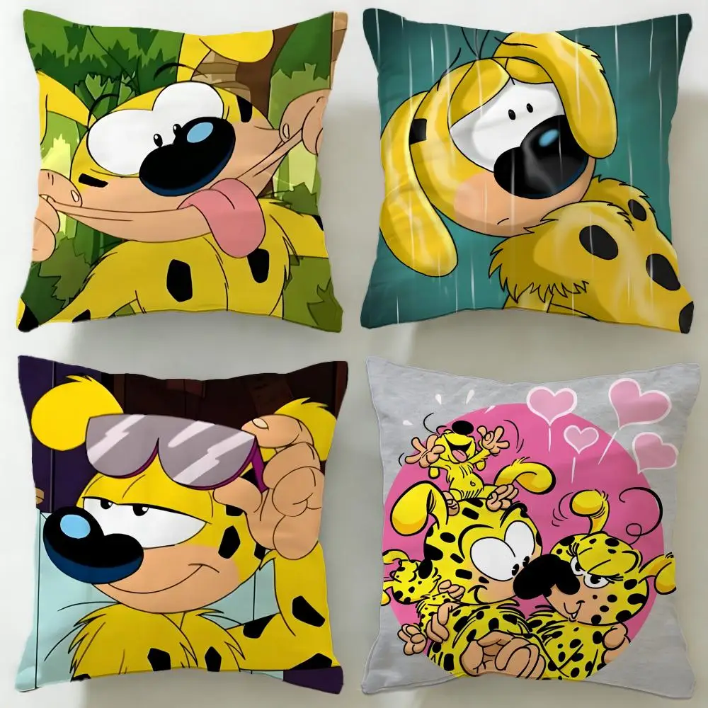 Classic Cartoon Marsupilami Cushion Cover Soft & Easy-Wash Pillow Case – Versatile for Couch, Bed, Travel and Office