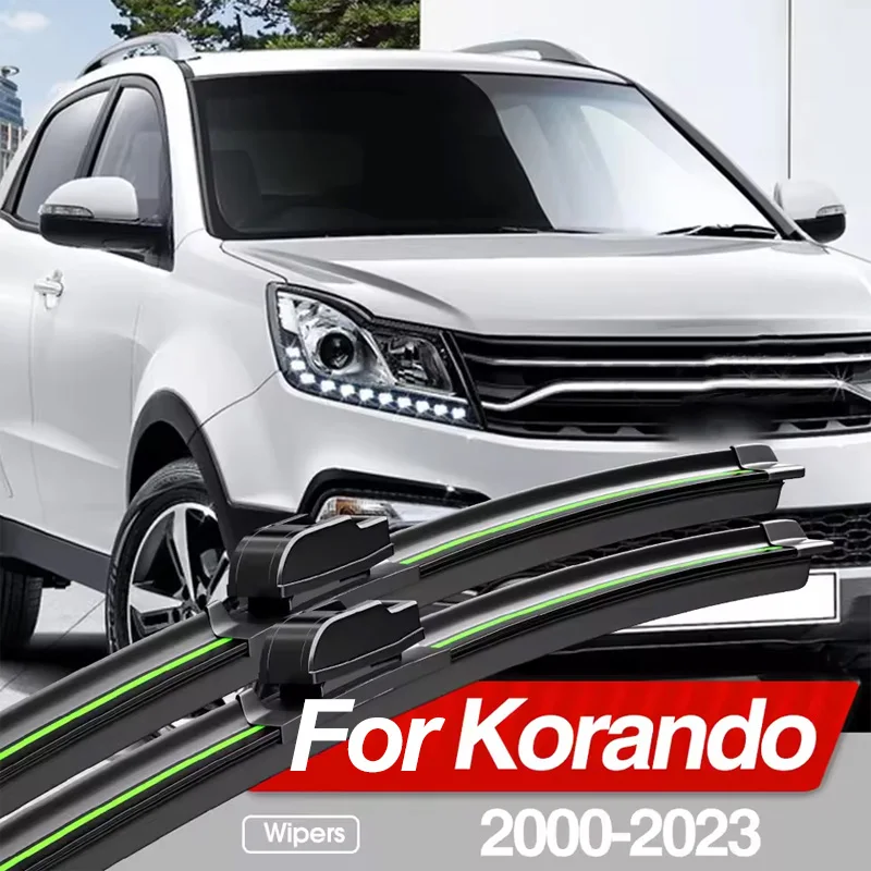 For Ssangyong Korando 2000-2023 Front Windshield Wiper Blades 2pcs Windscreen Window Accessories 2006 2010 2013 2014 2018 2020
