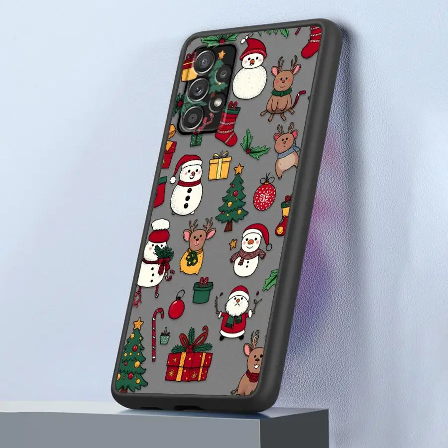 عيد الميلاد البسكويت رجل عودة غطاء الهاتف حقيبة لهاتف سامسونج غالاكسي A54 A52 A56 A24 A25 A26 A34 A22 A53 A73 A21s A35 A36
