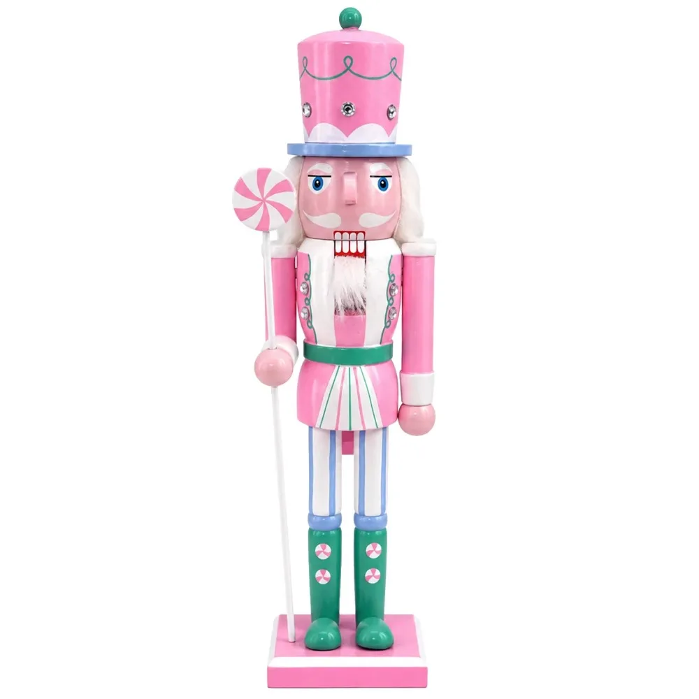 14 Inch Wooden Thanksgiving Nutcracker Soldier Figurine with Turkey & Straw Autumn Harvest Collectible Statue Home Table Mantel Fall Festival Decoration Gift