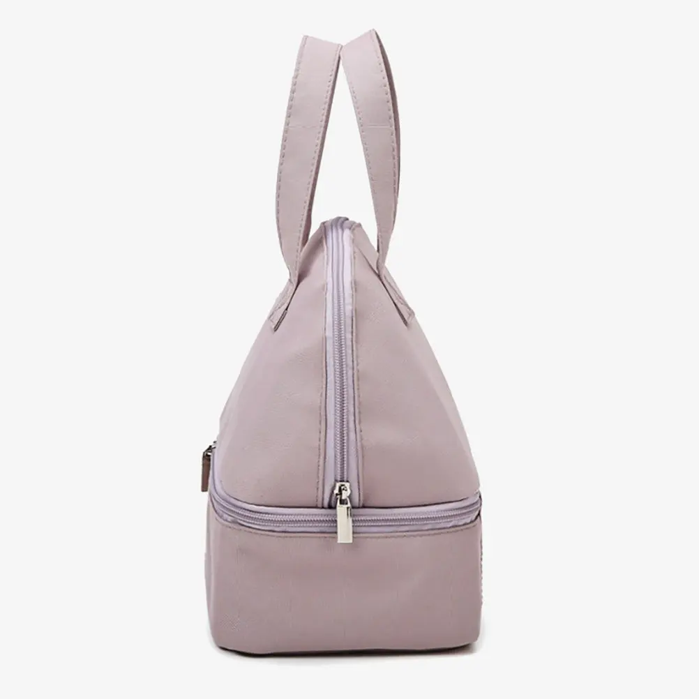 1Pcs Breast Milk Storage Bag Polyester Purple Baby Bottle Organizer Double Layer Fresh Keeping Tote Portable for Travel Outdoor