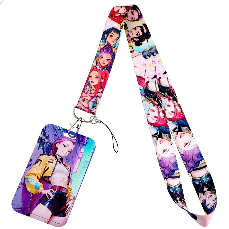 

Trendy Cartoon Girl Group Phone Shell, Portable Lanyard Card Cover, Lovely Personalized Ornament for Young Students