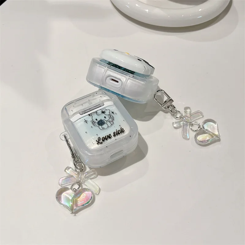 Hello Kitty Airpod Pro Case Sanrio Anime Three-dimensional Transparent KT Headphone Protective Case Airpods 1/2 Generation Gift