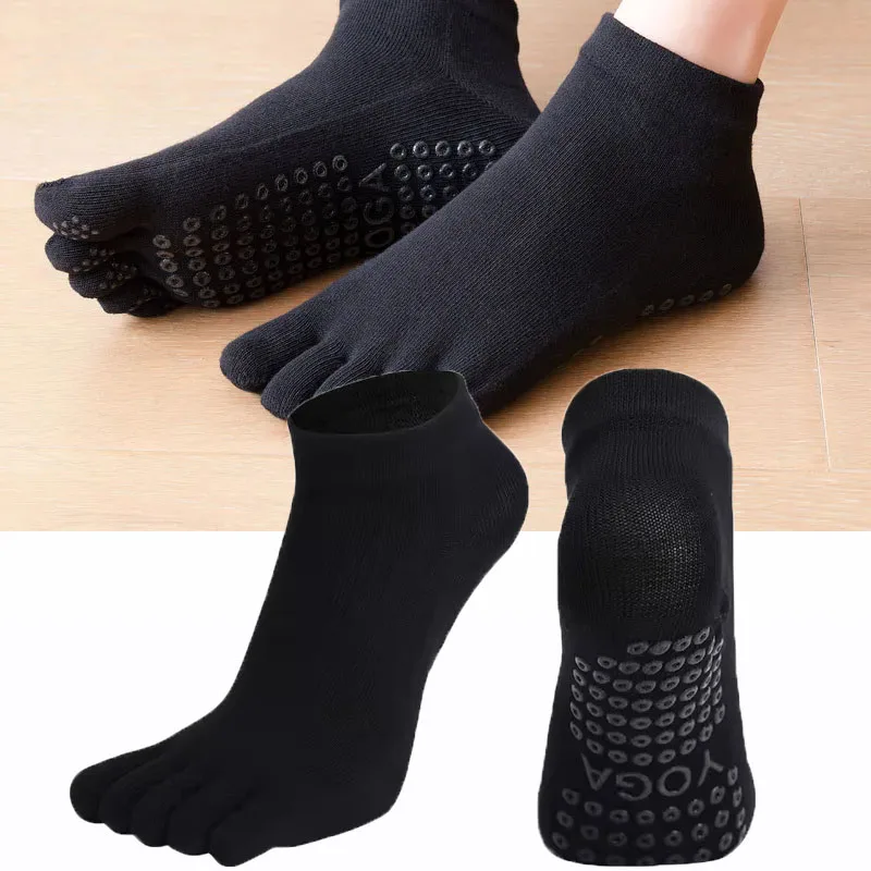 

Женские носки для пилатеса, нескользящие силиконовые носки для йоги с пятью пальцами, быстросохнущие хлопковые женские балетные эластичные носки для фитнеса