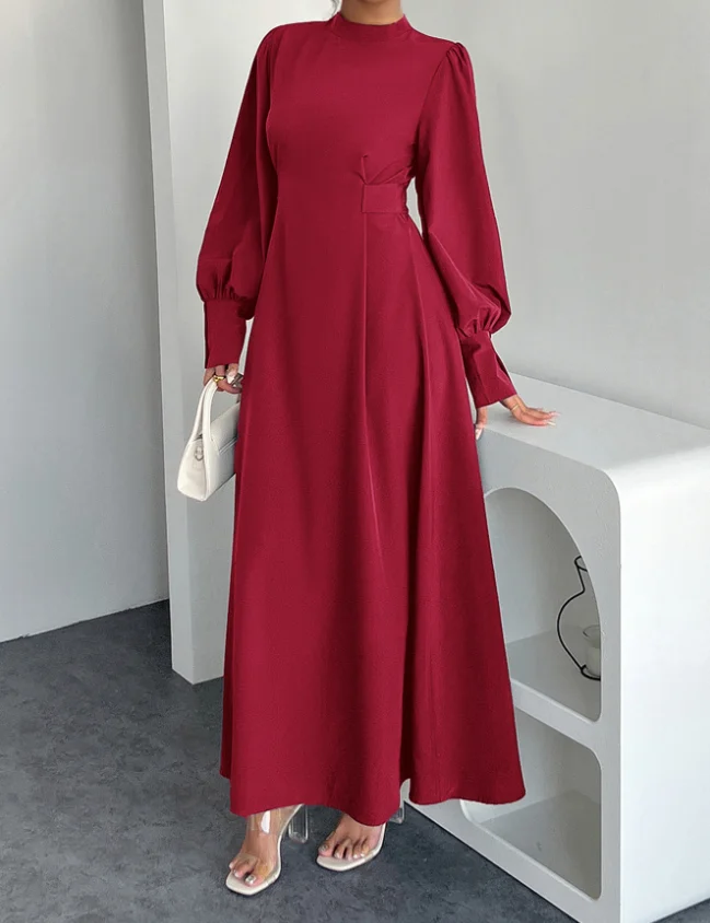 

Vacation A-Line High Waist Dress for Women Wear Temperament Commuting New Fashion Women's Elegant Red Party Dresses