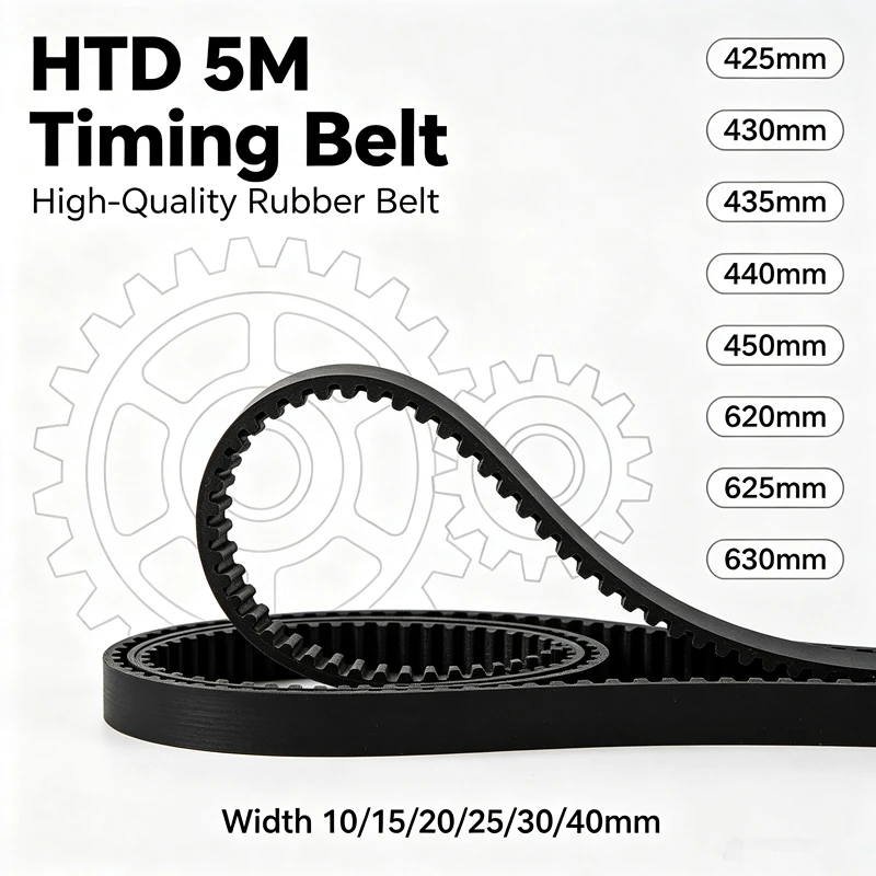 HTD 5M High Quality Rubber Timing Belt Perimeter 425-630mm Width 10/15/20/25/30/40mm Industrial Synchronous Drive Belt