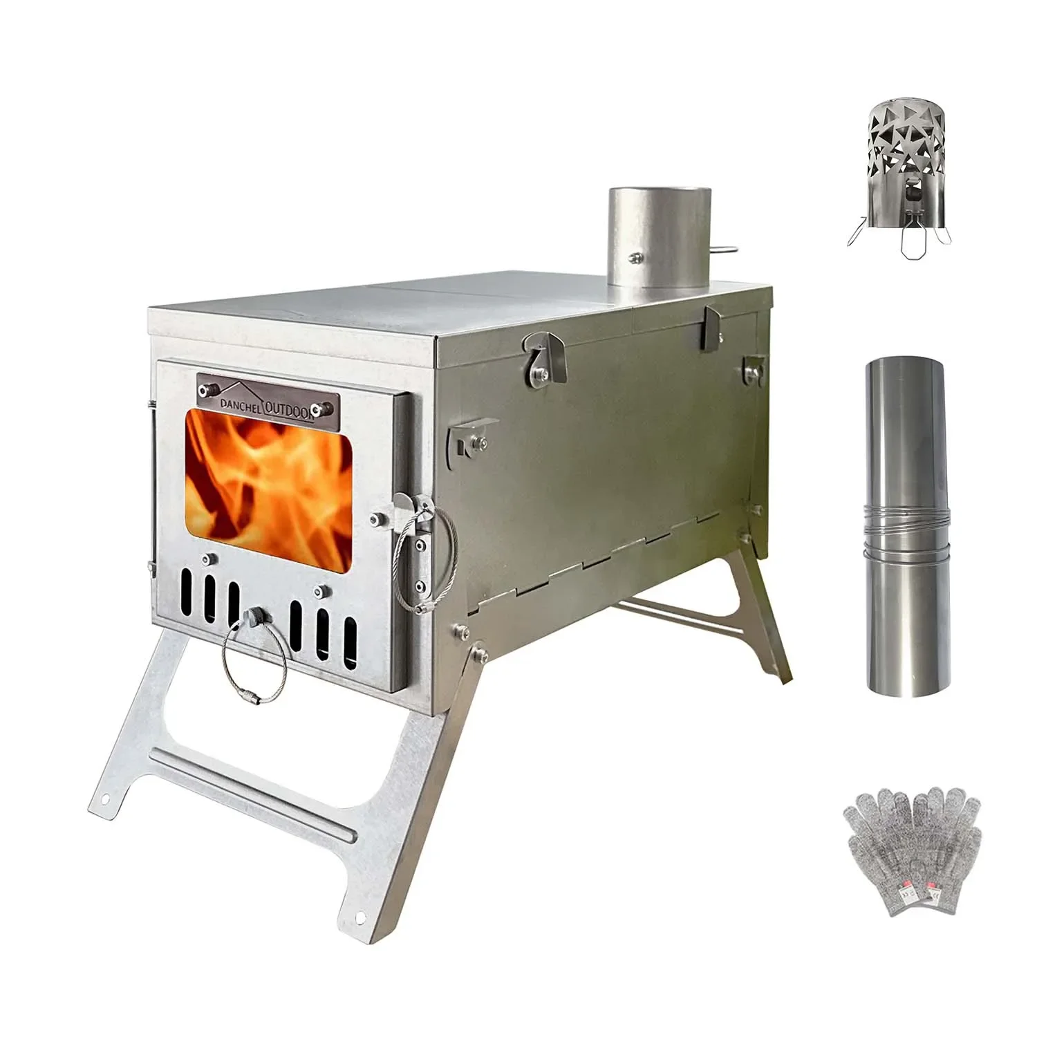 Backpacking Titanium Tent Stove Portable Titanium Alloy Stove Outdoor Barbecue Heating Stove