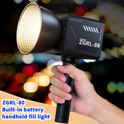 60W Pro Portable LED Video Light COB Bi-Color photography light 2800K-7500K for Livestreaming Handheld Outdoor Shooting Light