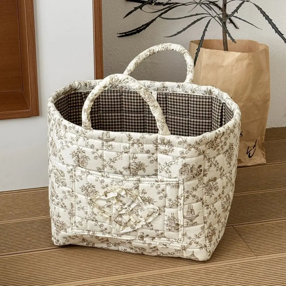 

Large Storage Basket Foldable Lightweight Laundry Baskets Multi-Use French Vine Pattern Kids Laundry Hamper for Clothes Toys