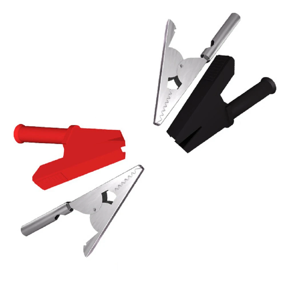 6 Piece Stackable Banana to Banana Test Cable Set with 4 Spring Crocodile Clips for Electrical Testing and Prototyping