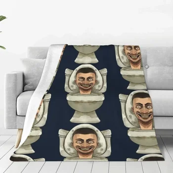 Skibidi 변기 플란넬 아기 담요, 부드럽고 내구성이 강한 이블 텔레비전 던지기 담요, 가을 의자 소파 침대 노벨티 침대보