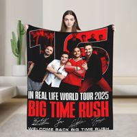 Big Time Rush Band Flannel Blanket Winter Super Soft Throw Blanket for Girls Boys Outdoor Funny Bedspread Sofa Bed Cover
