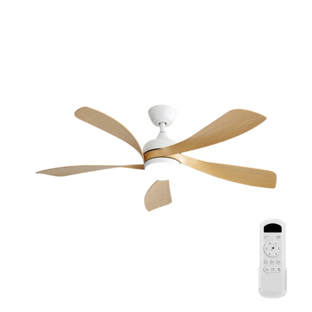 

52 Inch Modern Ceiling Fan With 3 Color Dimmable Led Light 5 ABS Blades Remote Control Reversible DC Motor, Ceiling Fan