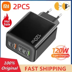 Xiaomi 120W GaN USB C Charger Portable Wall Charger Fast Charging 3 Ports Quick Mobile Phone Adapter For iPhone 14 15 Samgsung