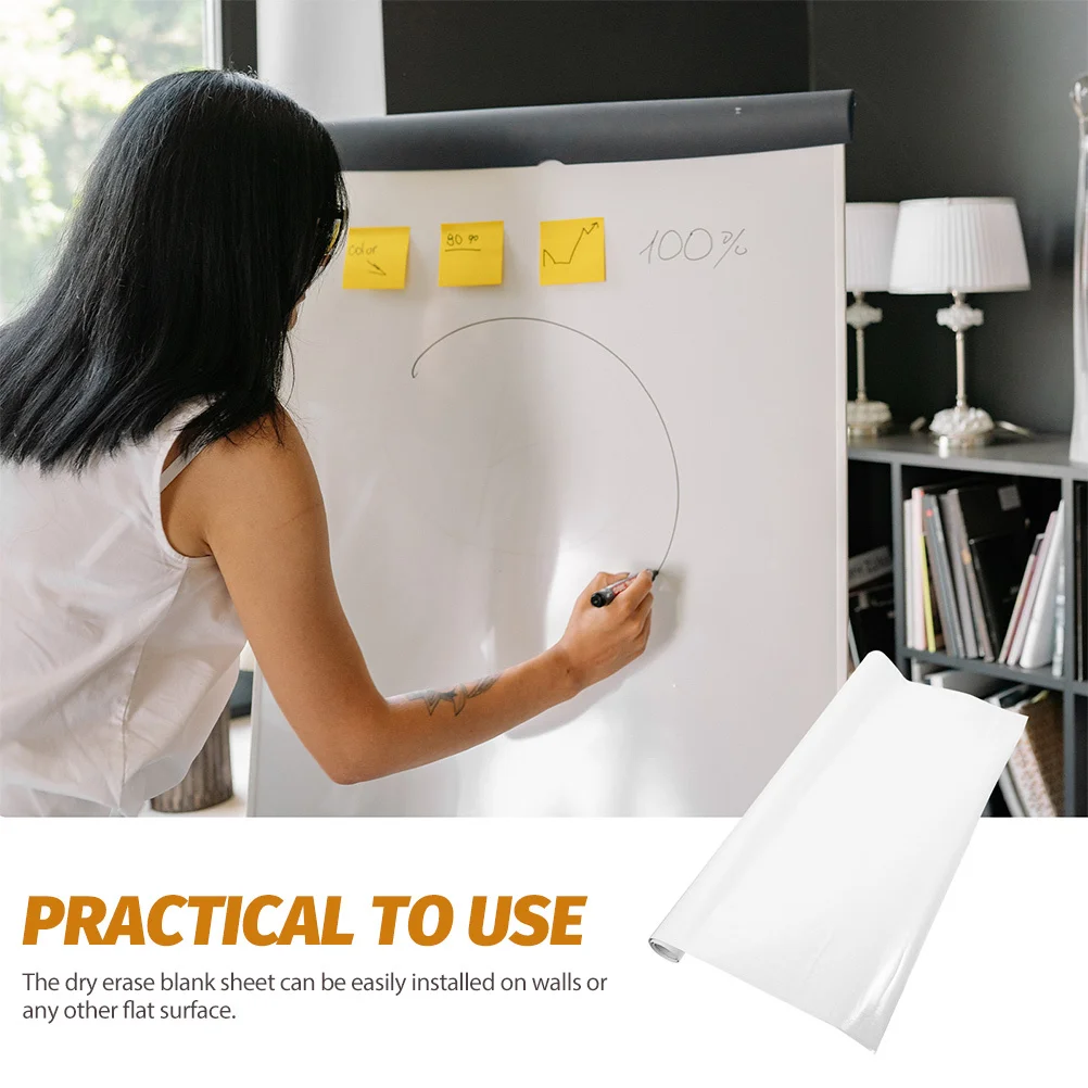 1 set 1 Set Removable Graffiti Whiteboard Wall Sticker Pe Dry Erase Sheet For Kids Drawing Classroom Office Home Message Board