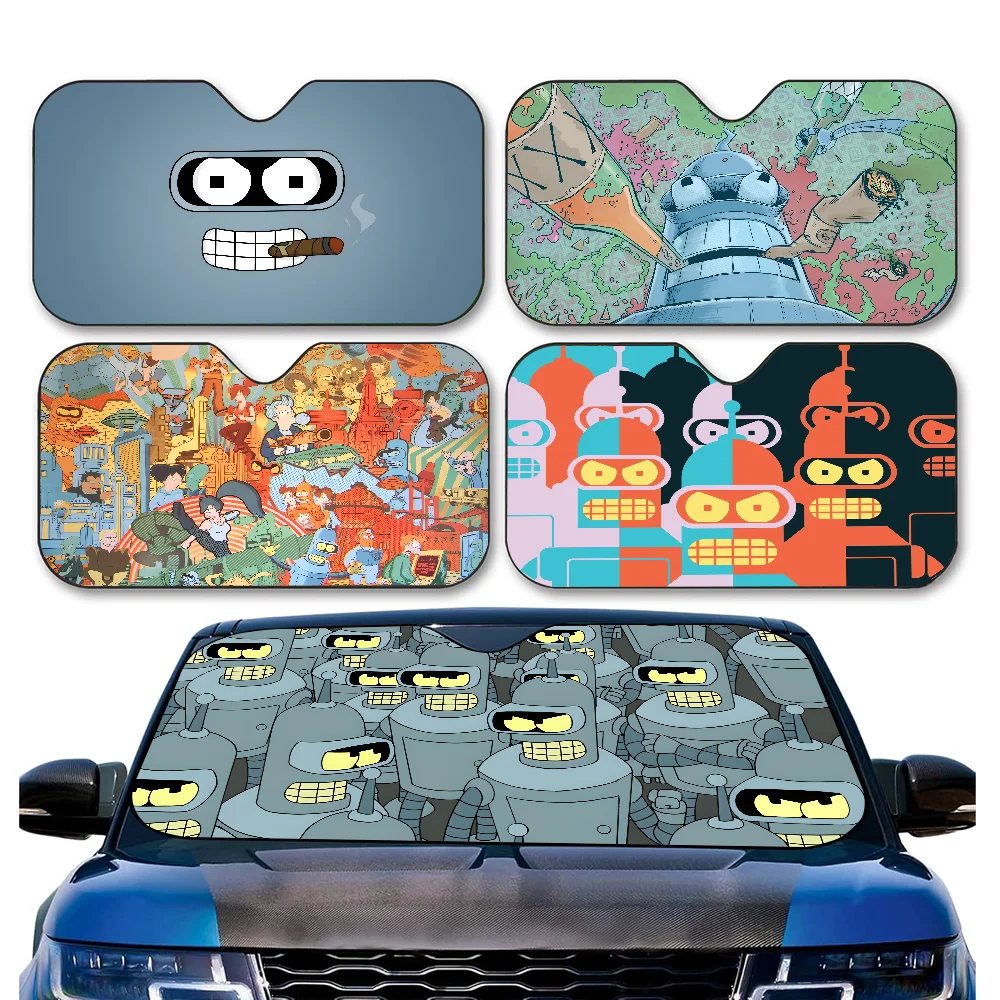 

Аниме F-Futurama B-Bender Art солнцезащитный козырек на лобовое стекло аниме милый автомобильный передний лобовое стекло 70x130 см солнцезащитный козырек теплоотражатель