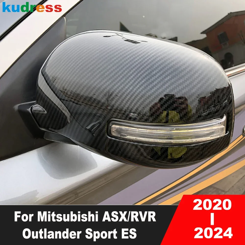 

Накладки на зеркала заднего вида для Mitsubishi ASX RVR Outlander Sport ES 2020-2024, карбоновые накладки на боковые зеркала, аксессуары