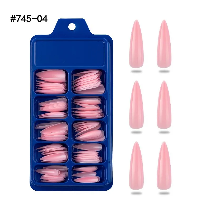 100 PCS/Box Solid Colour False Nail Tips Fake Nails Art Long Full Cover False Nails Acrylic Manicure DIY Tools