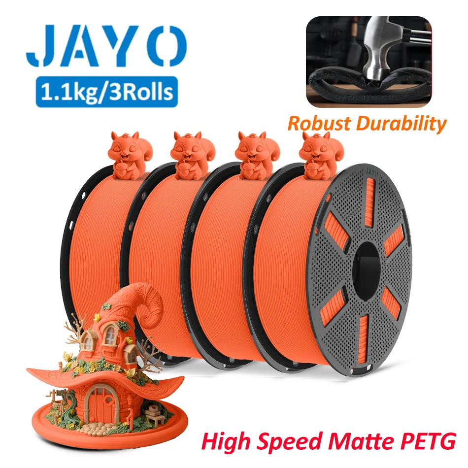 JAYO PLA + / TPU / SILK / PLA Filament 5 Rollen/Set 3D-Drucker-Filament Robustes 3D-Druckmaterial für FDM Ohne Verheddern