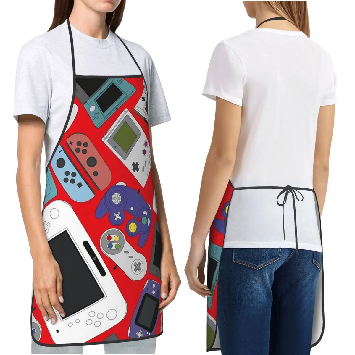 

Игровые контроллеры, фартуки Nintendo, шеф-повар, кулинария, кухня, Tablier, водонепроницаемый нагрудник, передник для чистки кухни для женщин и мужчин, садоводство