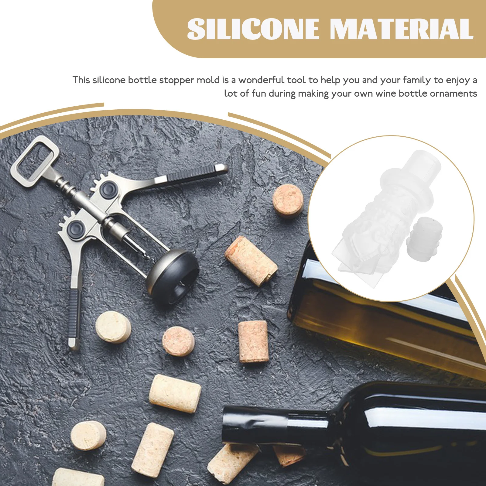 

1Set Wine Bottle Stopper Mold Resin Craft Mould for DIY Projects Durable Safe Materials Easy Demold and Store Resin Mold Crystal